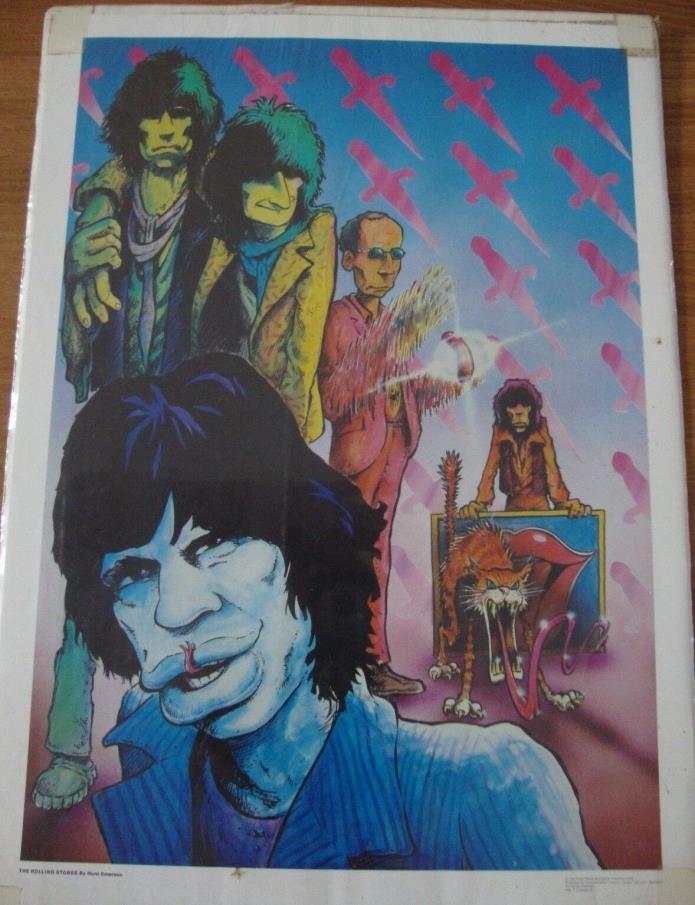 ROLLING STONES ART POSTER By: Artist  Hunt Emerson 1979 #1 Series A