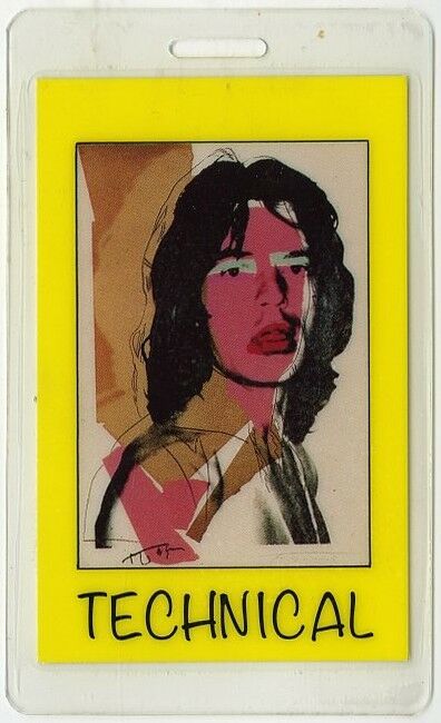 Mick Jagger authentic 1988 Laminated Backstage Pass Rolling Stones Andy Warhol