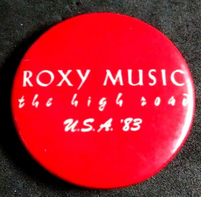 Roxy Music Original 1983 Avalon / The High Road USA Tour Stickback Button Pin