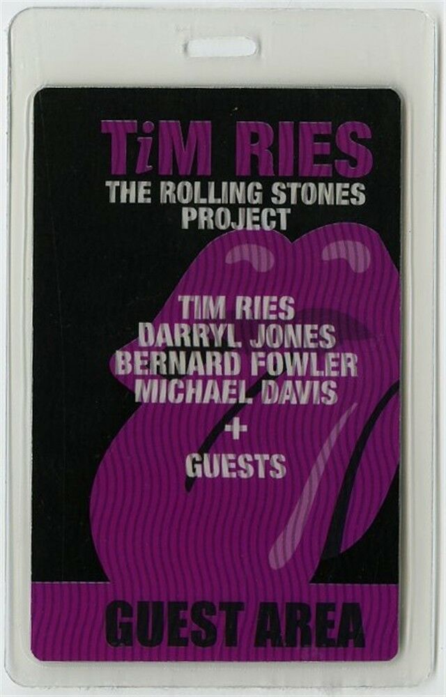 Tim Ries memorabilia 2010 tour Laminated Backstage Pass Rolling Stones Project