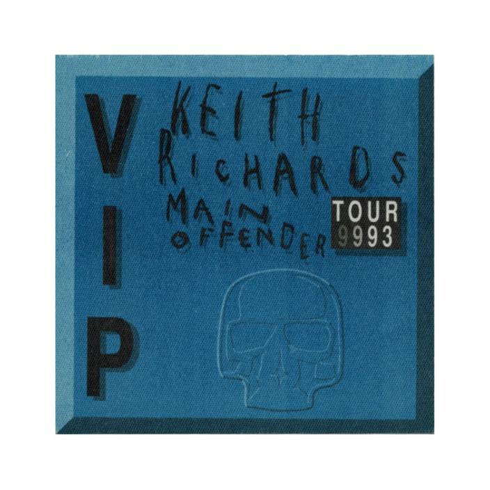 Keith Richards authentic VIP 1993 tour Backstage Pass