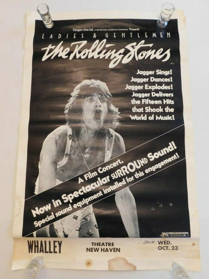 Vtg Original Ladies and Gentlemen Rolling Stones Whalley Theater Movie Poster