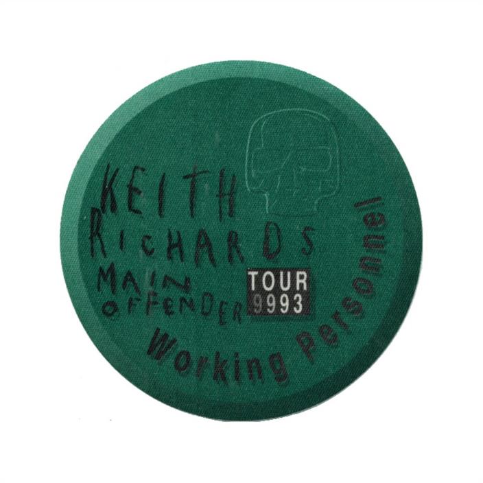 Keith Richards authentic Working 1993 tour Backstage Pass