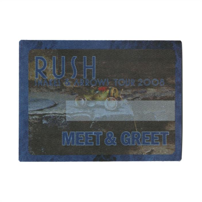 Rush authentic 2008 Snakes & Arrows Tour satin cloth Backstage Pass blue