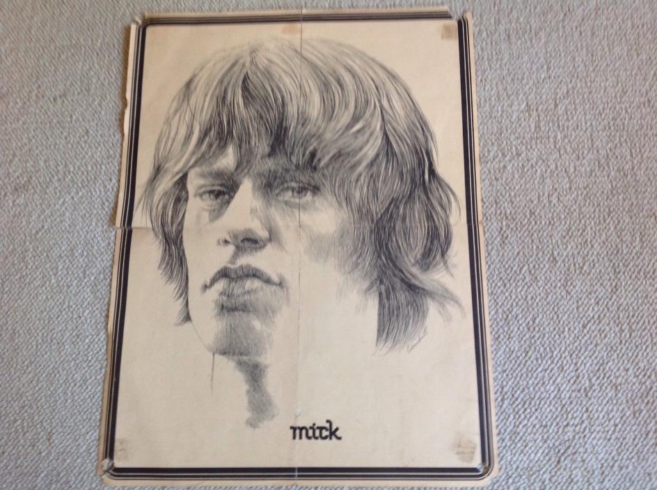Vintage 1970's Mick Jagger The Rolling Stones The Electric Last Minute Poster