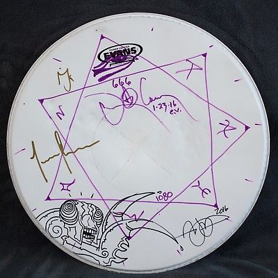 TOOL - band signed drum head merch w/ drawings by Adam Jones & Danny Carey
