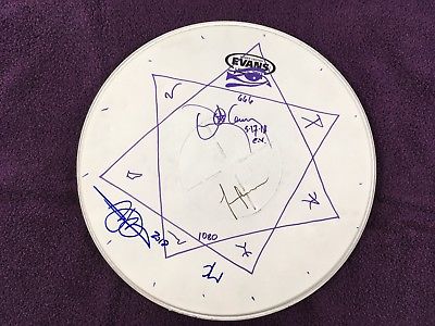 TOOL - band signed drum head merch w/ drawings by Danny Carey