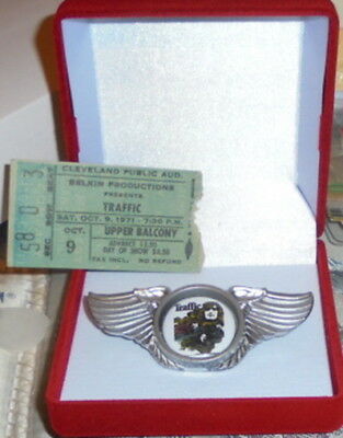Traffic Winwood Mason Band Wing Live Concert Hat Jacket Badge Pin Sun Fantasy On
