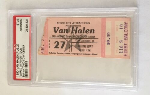 Van Halen San Antonio 1980 PSA Authentic Ticket Stub