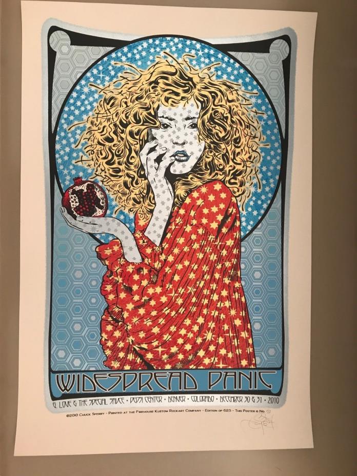 Widespread Panic Pepsi Center Denver NYE 2010 Winter Lady Poster By Chuck Sperry