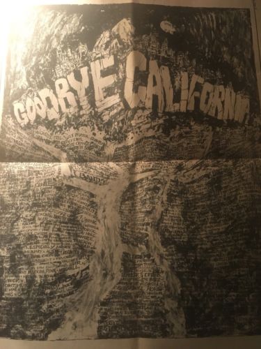 1969 GOODBYE CALIFORNIA Grateful Dead Jefferson Airplane Centerfold Poster Pinup