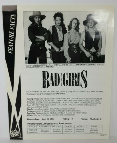 Rare Promo Advertise Press Sheet Bad Girls 1994