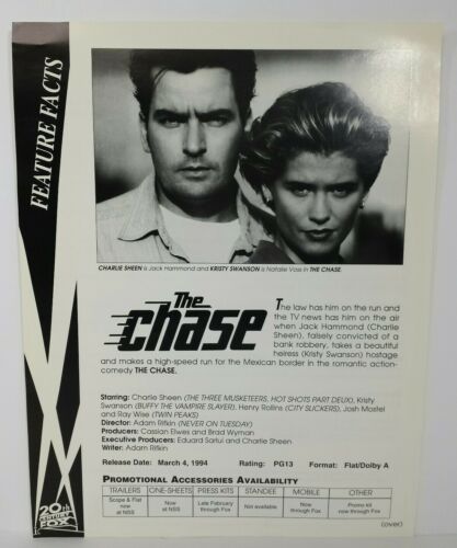 Rare Promo Advertise Press Sheet The Chase 1994