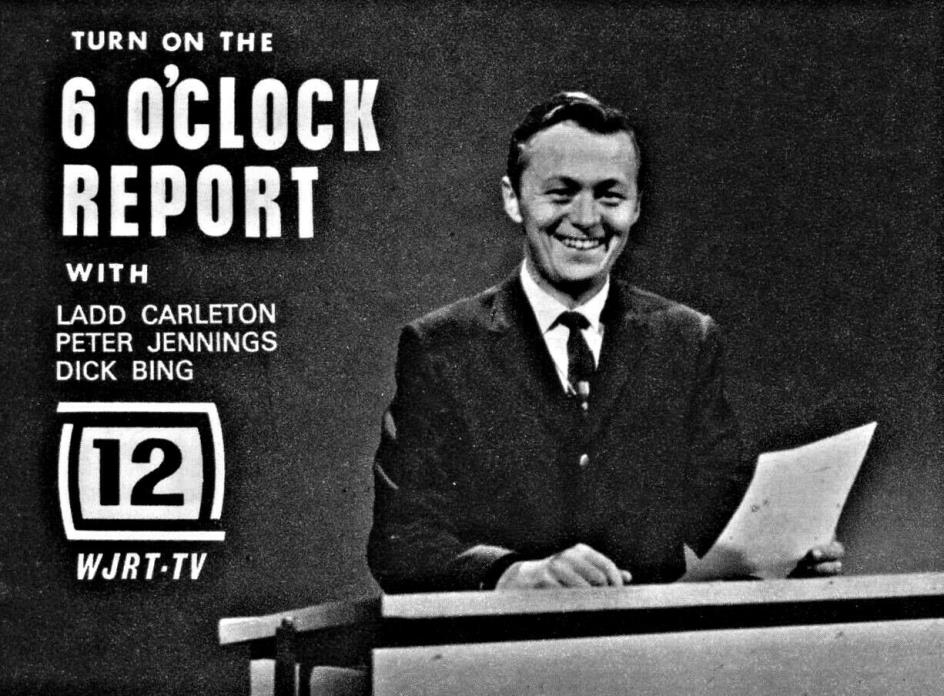 1965 WJRT tv 12 NEWS Ad~Ladd Carleton~Grand Rapids 6 O'Clock Report~Tv promo