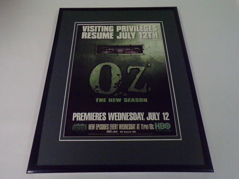 Oz 2000 HBO Framed 11x14 ORIGINAL Vintage Advertisement