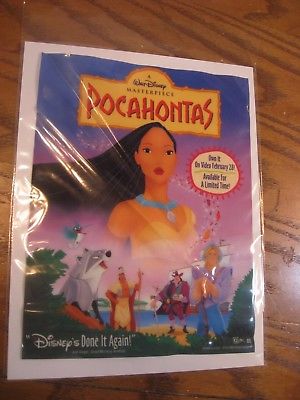 Disney Pocahontas on Video Promo Window Cling - 9 1/2