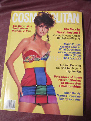 Vintage Cosmo Cosmopolitan Magazine April 1991 Michael J Fox Linda Evangelista