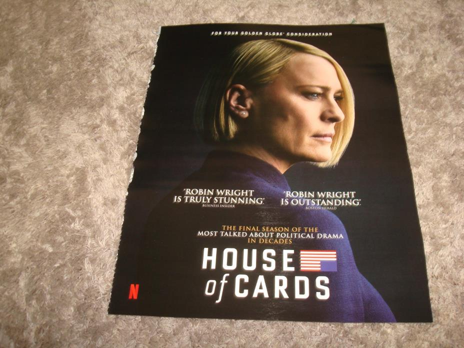 HOUSE OF CARDS 2018 Golden Globe ad with Robin Wright as Claire Underwood