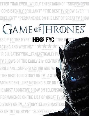 GAME OF THRONES Industry Emmy Golden Globe Ad FYC HBO Rare