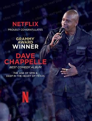 DAVE CHAPPELLE Grammy Ad CONGRATS Best Comedy Album NETFLIX Age of Spin Deep TX