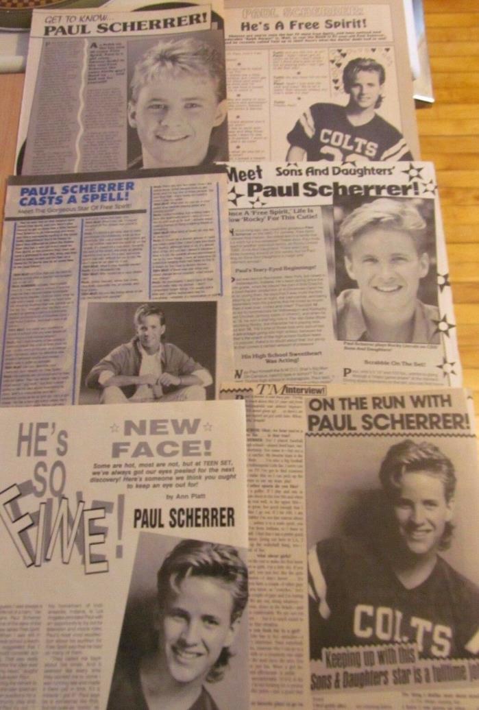 Paul Scherrer, Lot of SIX Full Page Vintage Clippings