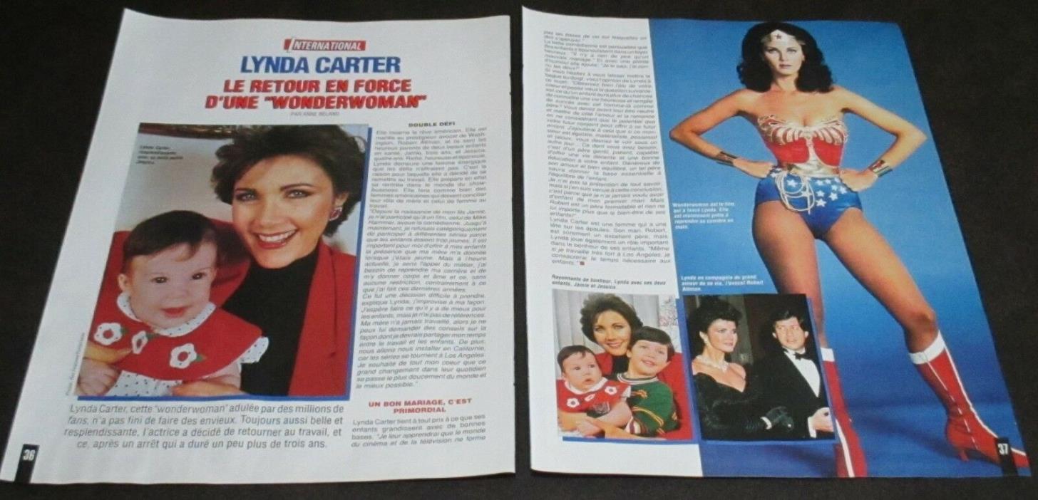 Lynda Carter Wonder Woman French Magazine Clippings Coupure presse 1991 Vintage!