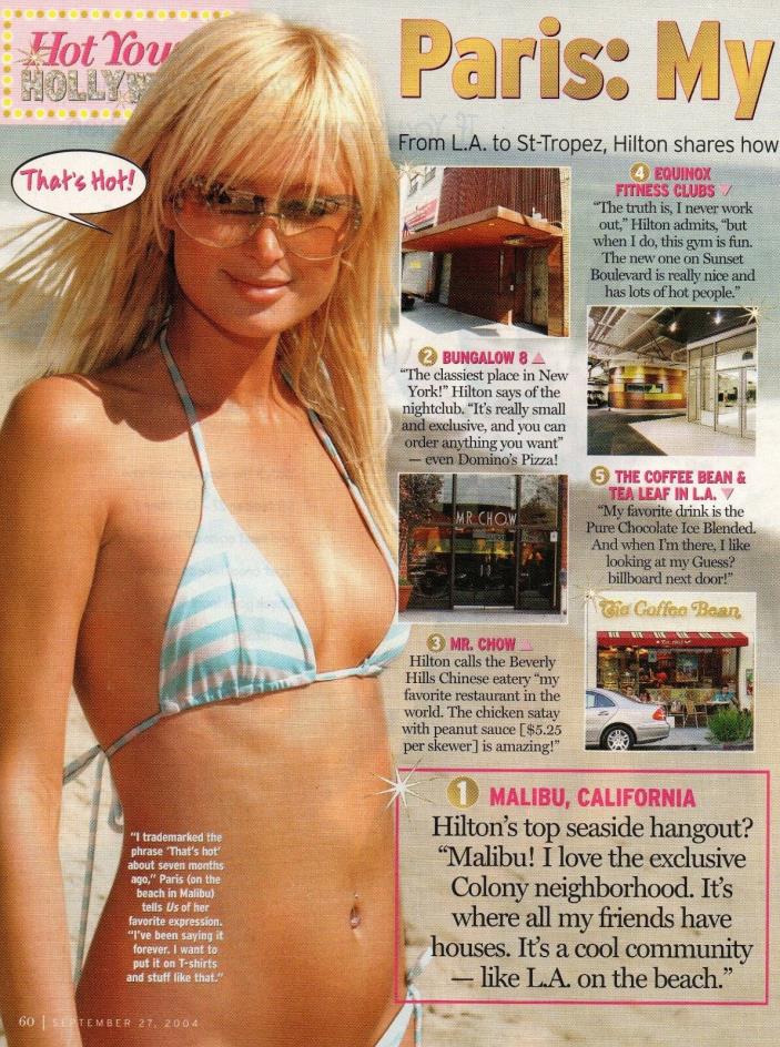 Paris Hilton 1 Page 2004 Magazine Picture Clipping Bikini