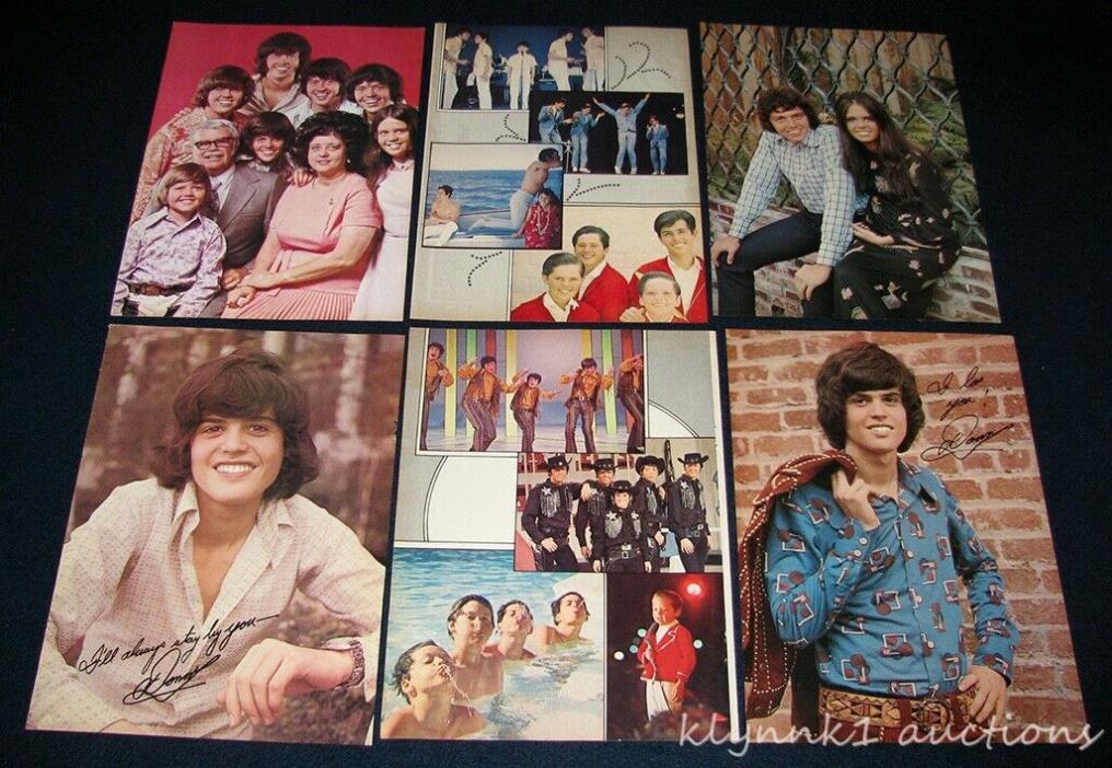 Donny Osmond Brothers 6 clippings - Vintage Pinups 1970's Lot 70.832