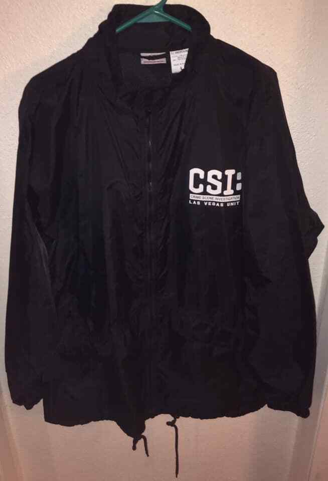 CSI Crime Scene Investigation Las Vegas Unit Jacket w/ Hideaway Hood size Large