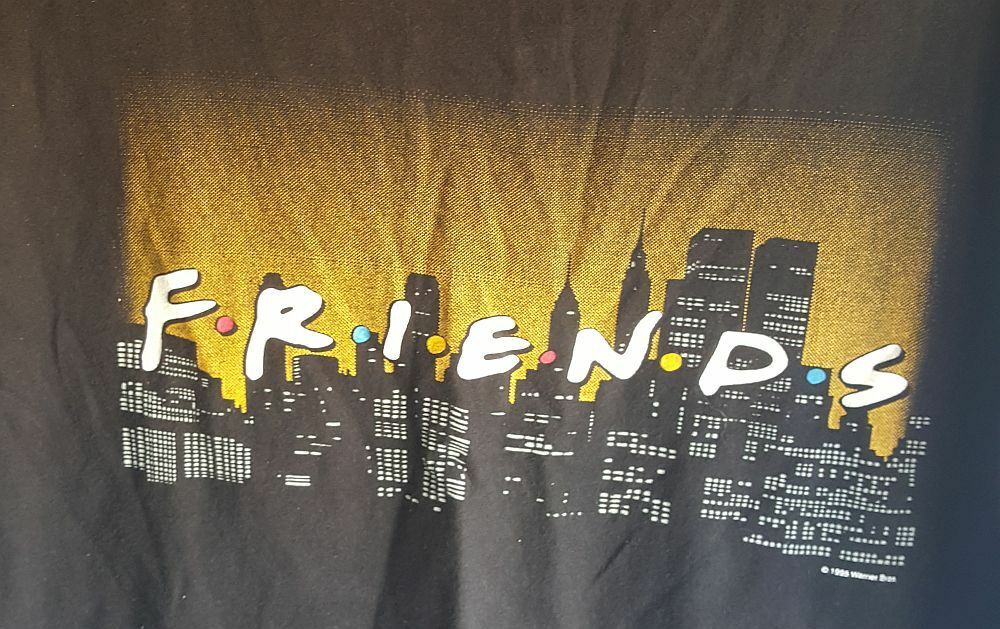Friends Black Tee Shirt Top Adult 2XL Used