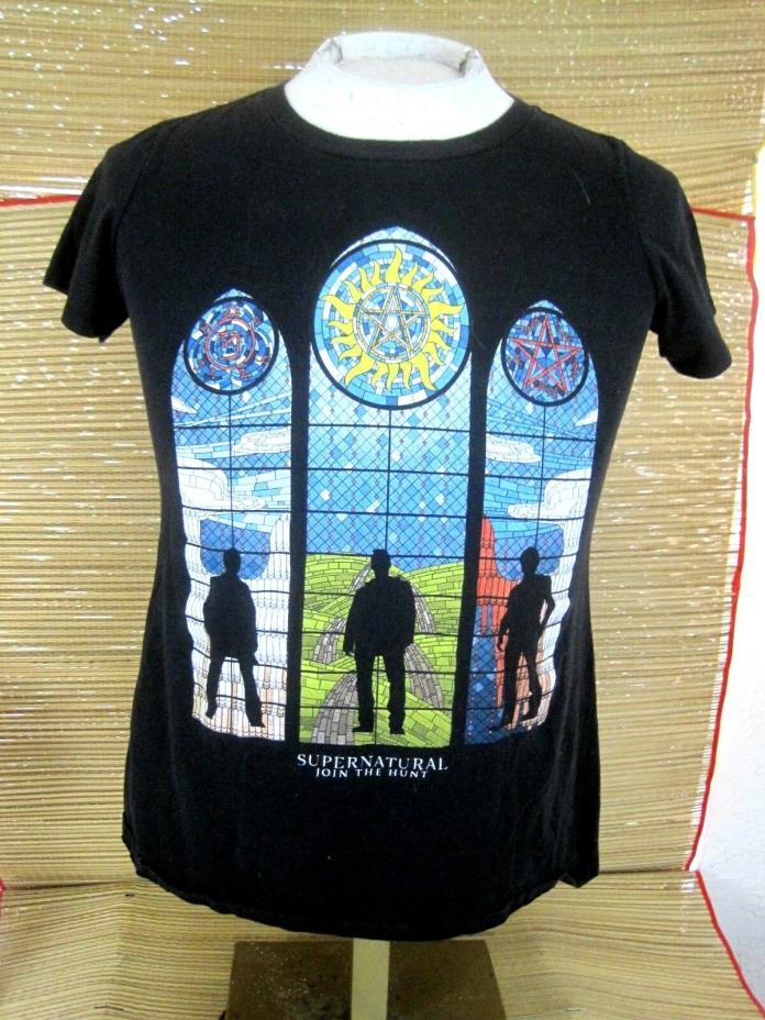 SUPERNATURAL JOIN THE HUNT T Shirt Unisex sz XL Stained Glass Windows Women