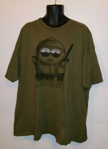 Cartman South Park T-Shirt XXXXL 4X 4XL Respect My Authority Army Green