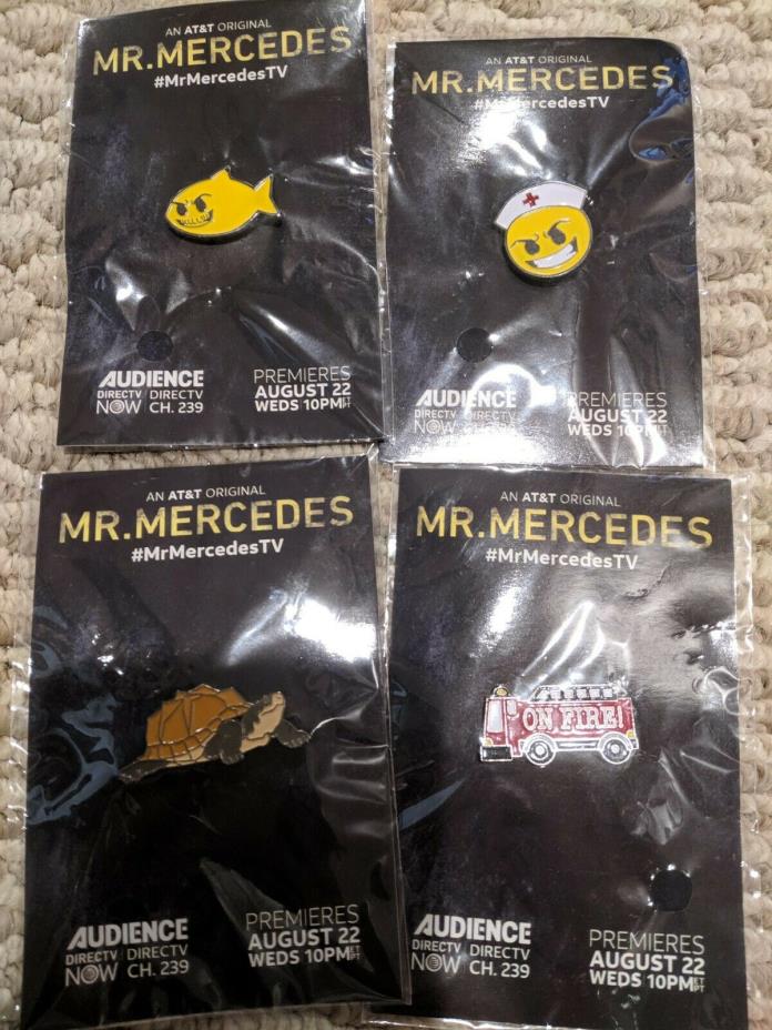 SDCC 2018 Mr. Mercedes set of 4 Enamel Pins  -Brady's Lair VR experience game