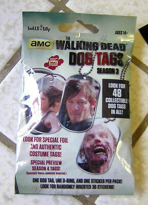 The Walking Dead Dog Tags - Season 3 - AMC - Sealed Package