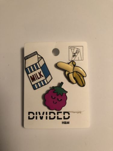 H&M Collectibles| Exclusive Banana Milk Berry Enamel Pin Set 3 Pack