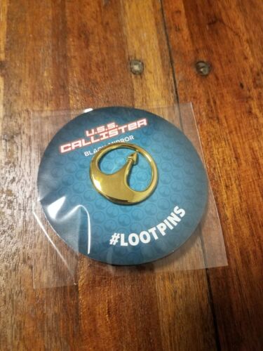 USS Callister Black Mirror Gold Pin - Loot Crate Exclusive new in Package