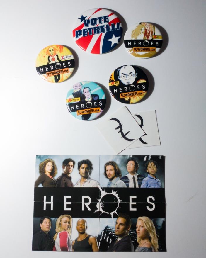 San Diego Comic Con Heroes NBC TV Show Buttons Temp Tattoo Vote Petrelli SDCC 06