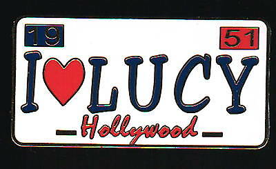 I Love (Heart) LUCY HOLLYWOOD LICENSE PLATE PIN