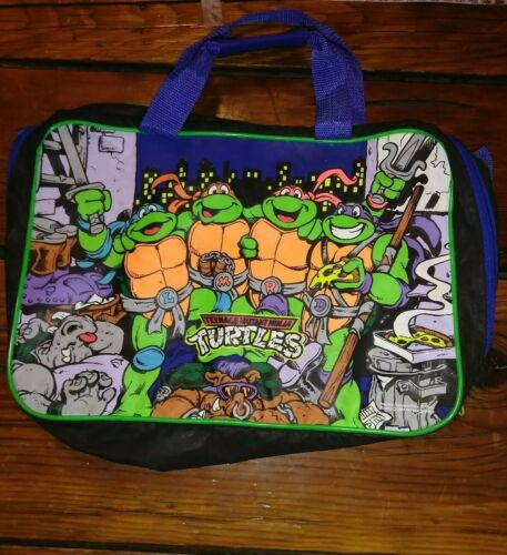 Vintage 1991 Teenage Mutant Ninja Turtles Overnight Bag Suit Case Duffle Bag
