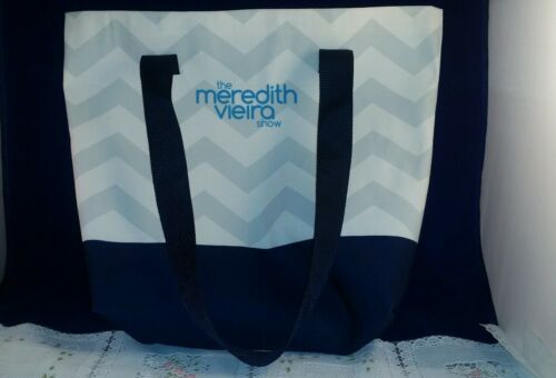 The Meredith Vieira Morning TV Talk Show Chevron Canvas Tote Shopper Bag