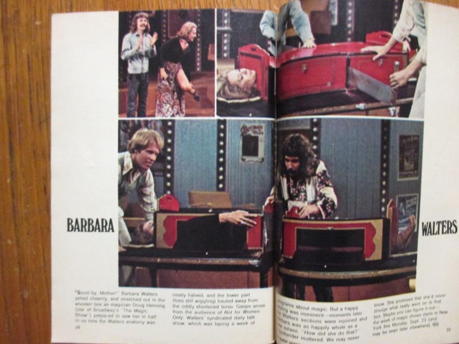 September 21--1974 TV Guide(DOUG   HENNING/BARBARA WALTERS/SONNY SONO/PAPER MOON