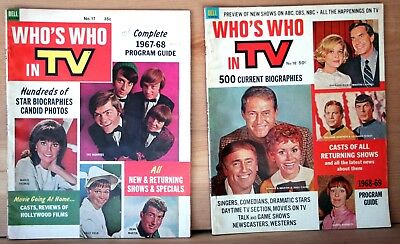 1967-1968 Dell lot 2 WHO'S WHO IN TELEVISION Magazine THE MONKEES 1968-1969 vg