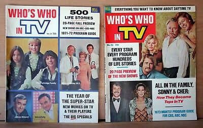 1970-1971 Dell 2 WHO'S WHO IN TELEVISION MAGAZINE Partridge Family 1971-1972 vg