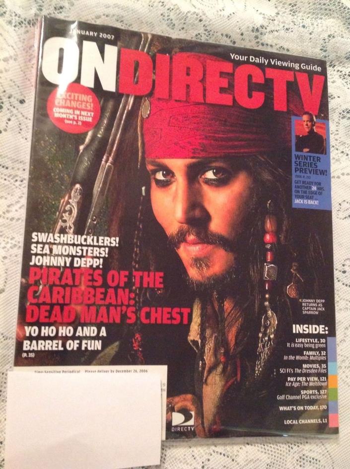 JOHNNY DEPP ON DIRECTV MAGAZINE JANUARY 2007 TV GUIDE COLLECTORS COVER