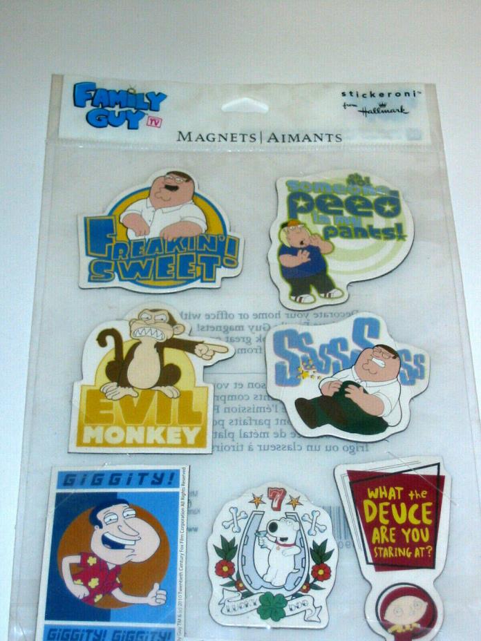 Family Guy Stickeroni Hallmark 2010 Magnet Set Funny TV Collector Gift Rare NEW
