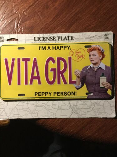 I Love Lucy VITA GRL I'm A Happy, Peppy Person! Collector Decor License Plate