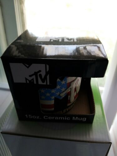 MTV 15 oz. Ceramic Mug Coffee Cup Music Televsion Flag Patriotic New NIB