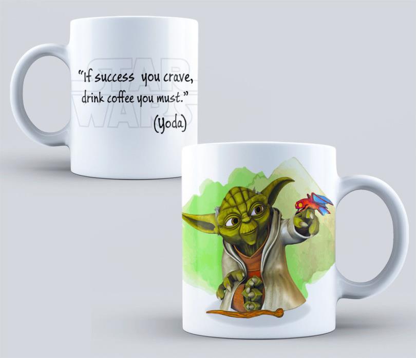 Star Wars Yoda Coffee Mug Jedi Empire Force Retro Vintage 11oz 15oz Collectible