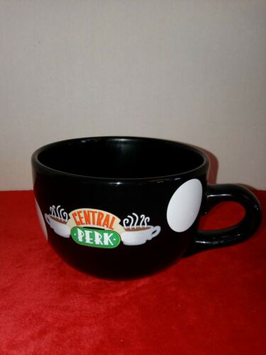 Central Perk Friends TV Show Large Black Polka Dot Coffee Mug Oversized Soup