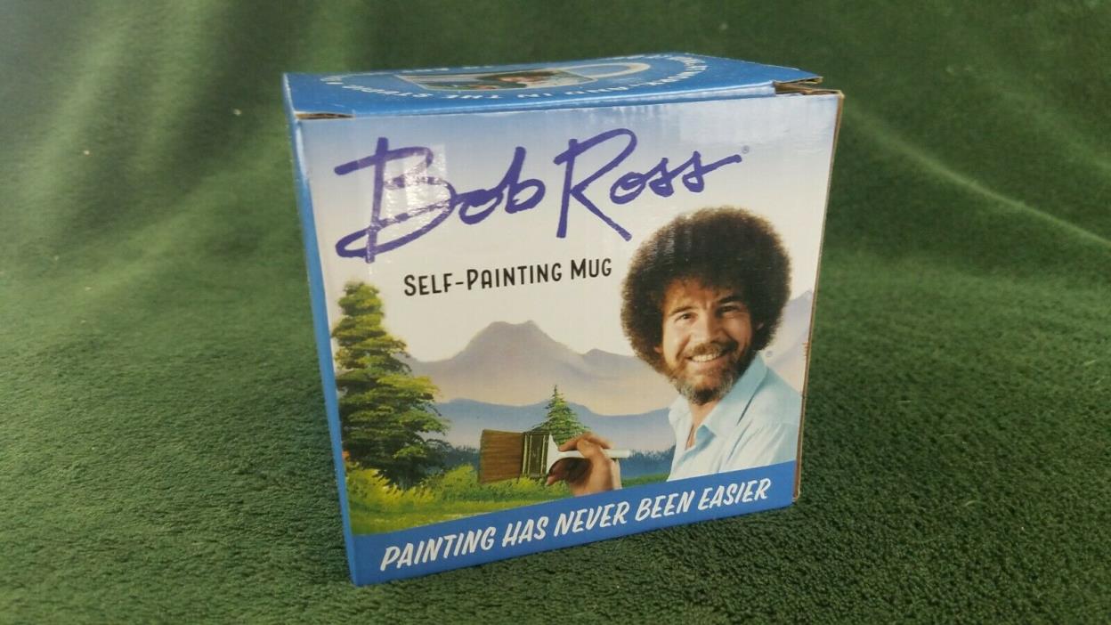 Bob Ross The Joy of Painting TV Show Self-Painting Ceramic Photo Mug NEW UNUSED